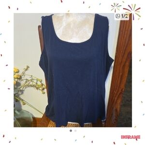 Cato Navy Scoop Neck Tank Top Size 22/24w